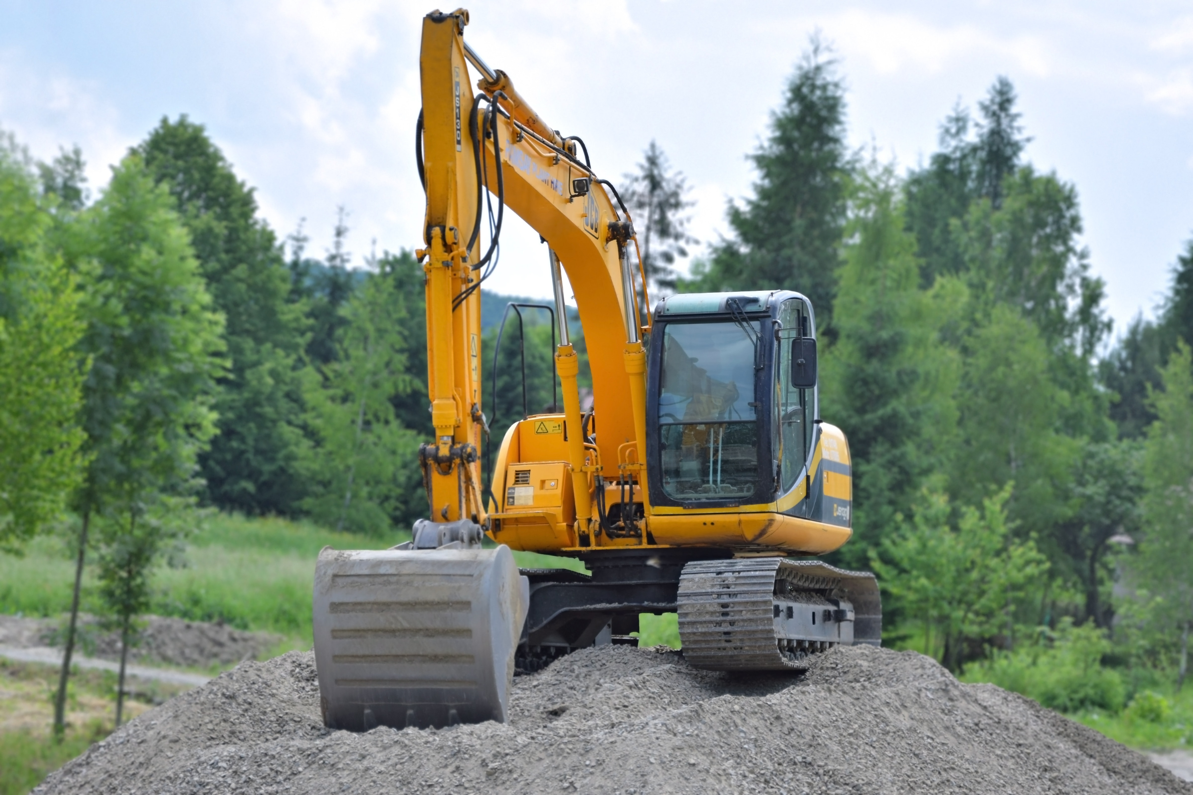 Excavator at work in a construction site